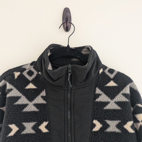 Old Navy Fleece Men's Large Cozy Sherpa Half Zip Mock-Neck Sweatshirt Aztec - Picture 8 of 16